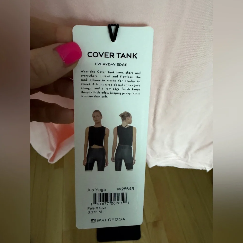 ALO Yoga Every Day Edge Pale Mauve Women's Tank Top M NWT - Picture 4 of 5